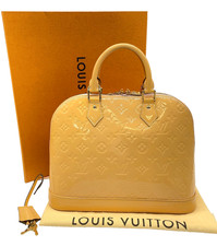 Auth Louis Vuitton Monogram Vernis Alma PM M90101 Beige Hand Bag W/B/D OTO100004