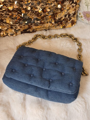Zara blue denim quilted