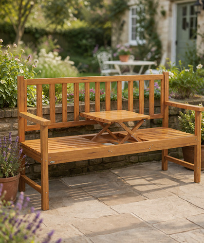 Wooden garden bench - garden, outdoor
