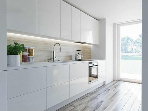 Slab high gloss white - slab, kitchen