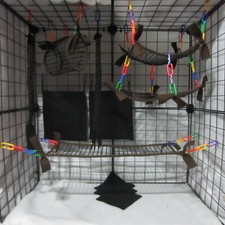 11 Pc Brown Mesh Sugar Glider Cage Set, bedding, Sugar Glider Accessories