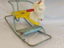  Triang Gee Gee Rocker Vintage Rocking Horse 1960's Blue and Yellow 