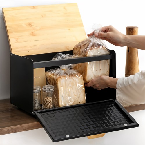 Large bread bin metal - bread,