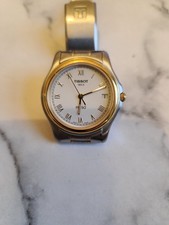 Tissot PR 50 Quartz Men's Two Tone Bracelet Steel Watch Rare Numeral Dial Date