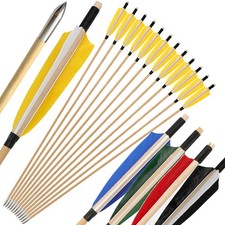 32" Wooden Arrows 5" Feather