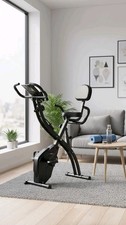 HOMCOM 2-In-1 Folding Exercise Bike with 8-Level Magnetic Resistance Black
