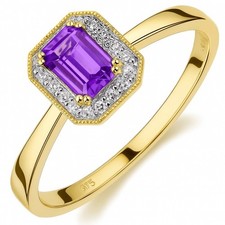 9ct Gold AA Amethyst Octagon