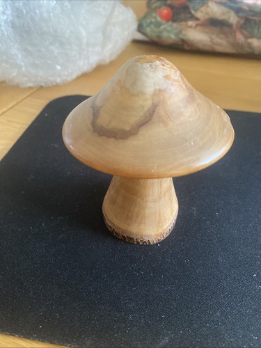 Pretty turned wooden mushroom - turned,
