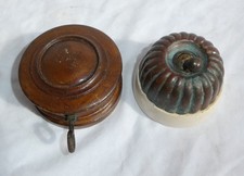 Antique - Brass - Jelly Mould - Ceramic - Dolly Switch + Wood Pull Switch