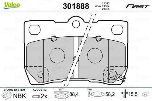 Valeo 301888 brake pad - valeo-oe,