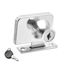 Glass Door Lock Punch-free Display Cabinet Double Door Lock Keys Zinc Alloy