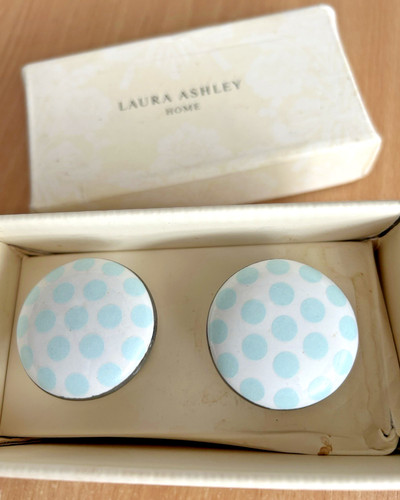 Laura ashley blue polka - x,