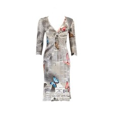 John Galliano 2000s Newspaper Gazette Butterfly Dress