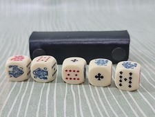 Vintage Poker Dice Set in Case