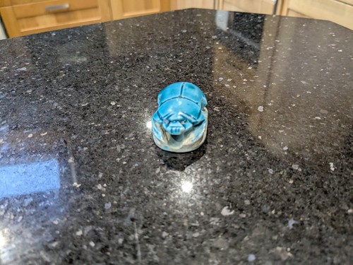 Vintage blue scarab - vintage,