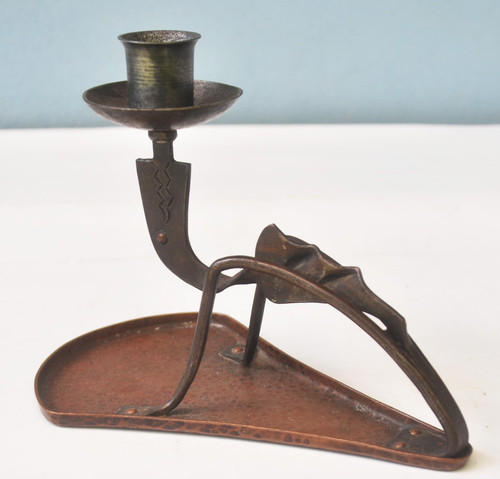Art nouveau copper candle - nouveau,