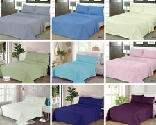 Extra Deep Flannelette Fitted Sheets, Warm Soft Brushed Cotton Bed Sheets