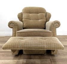 ARMCHAIR G Plan Oakland Manual Recliner Houndstooth Fabric Chair FREE DELIVERY