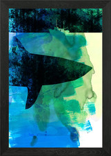 Jaws Watercolor Framed Wall