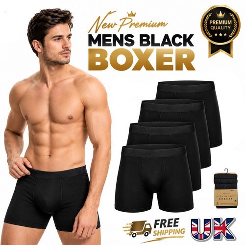 Pack mens black boxer - 3,6,