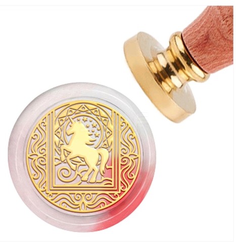 Brass wax seal stamp with - seal,