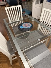 IKEA Extendable Dining Room Table with 4 strong wooden Chairs