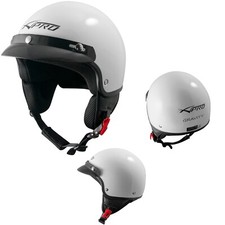 Open Face Demi Jet Helmet Peak Motorbike Scooter Visor SonicMoto White