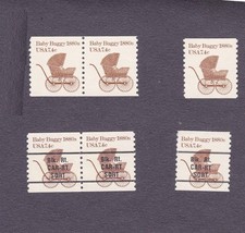 Triple 7.4c Baby Buggy US #1902, 1902a Lot (2) MNH F-VF Pair & Single 