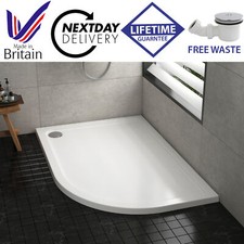 1200 x 800mm Right Hand Offset Quadrant Shower Tray Stone Resin with Waste