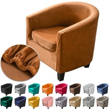 Velvet Plush Stretch Tub Chair