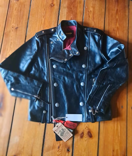 Horsehide leather jacket - horsehide, in