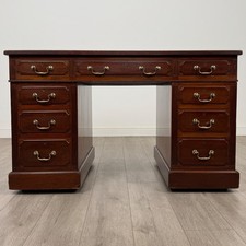 Antique 20th Century Good Quality Pedestal Desk In Mahogany ( REF AF-4769 )