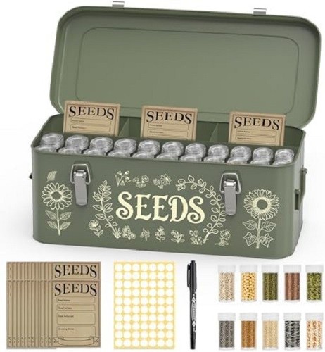 Metal seed storage organizer - storage,