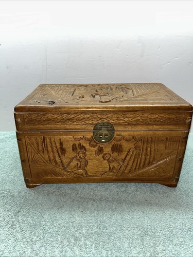 Vintage asian camphor - vintage, carved