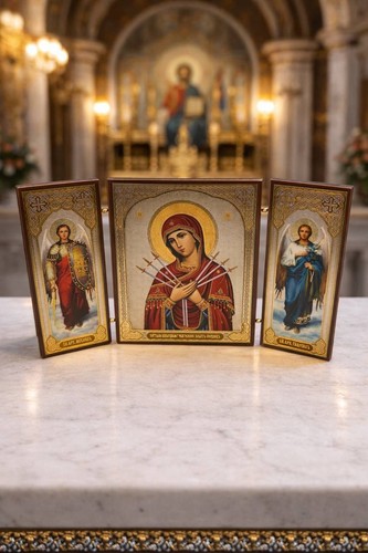 Orthodox triptych icon - orthodox, virgin