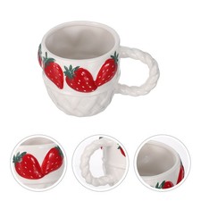  Strawberry Cup: Strawberry Pattern Ceramic Mug - Cute Artistic Coffee Cup For