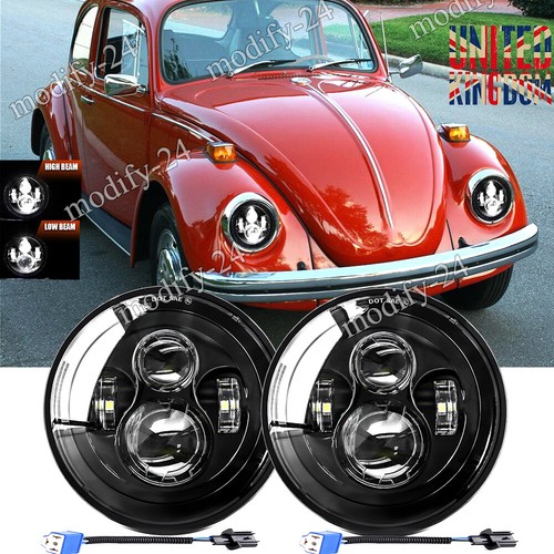 Pair black round - pair, 7"