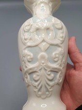 Vintage Belleek brown Mark Porcelain, applied ornate pattern, Irish Vase