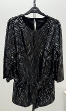 Ladies Ex Evans Sparkle Top With 3/4 Sleeves Size 18-28