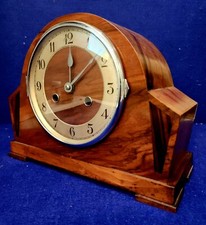 Antique HALLER 1930's German Oak Mid Century Modern Mantel Clock - Just Serviced