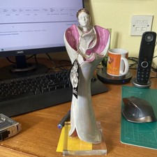 Vintage Galos Porcelain Lady Figurine in Purple & Gold Signed and Numbered