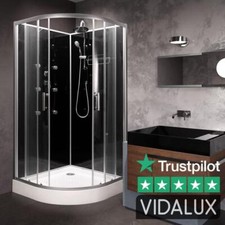 Vidalux 800 x 800 Shower Cabin SS78 Black Fast build Enclosure No Leaks