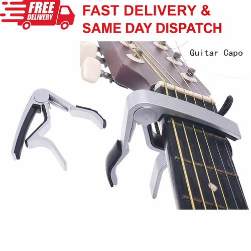 Silver aluminium guitar capo - guitar,