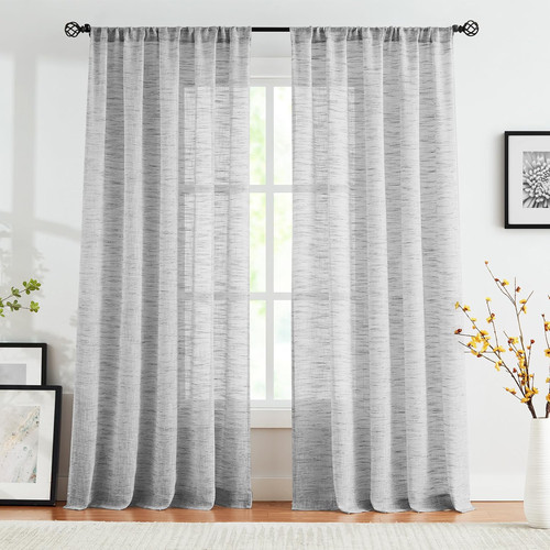 Linen semi sheer curtains for - linen,
