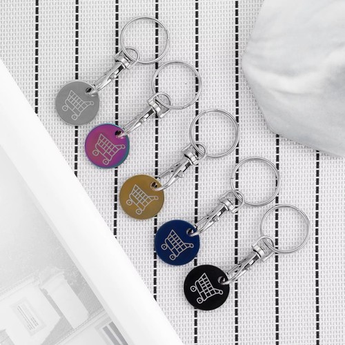 Trolley coin keyring removable - trolley,
