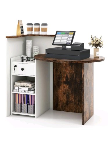 Costaway reception desk with - reception,