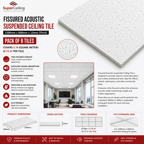 Fissured suspended ceiling - fissured,