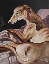 Original Oil on Canvas - "Aloof" | Greyhound Portrait by Ariella Hobbs, 2025
