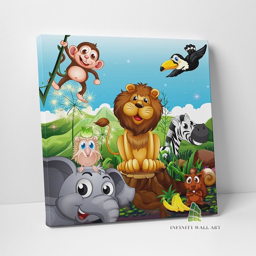 Safari jungle animals canvas - safari,