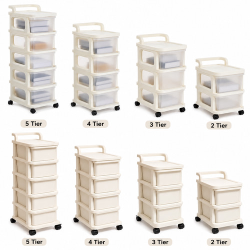 Plastic storage trolley drawer - trolley,